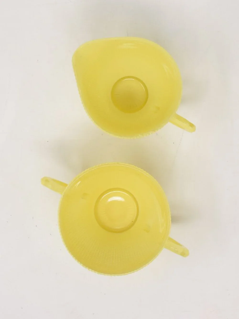Dominion Glass Saguenay Creamer & Sugar Bowl Yellow 1940s Midcentury Boho Cottag